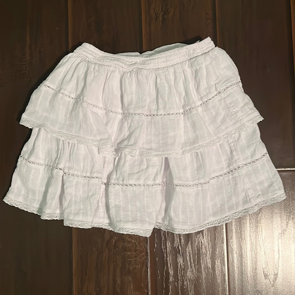 American Eagle White Tiered Skirt | Size S